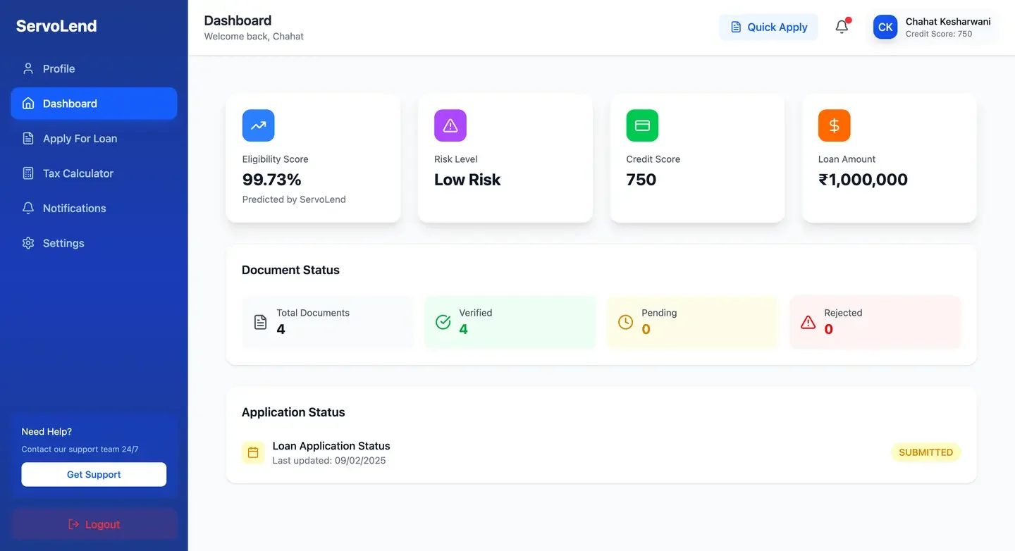 ServoLend screenshot 1